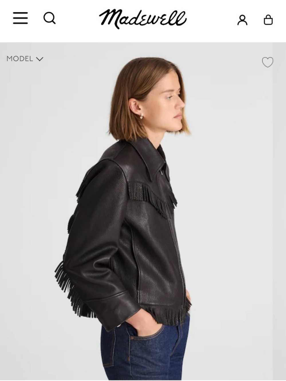 Alexa Chung for Madewell black leather fringe jacket size M - Picture 2 of 6